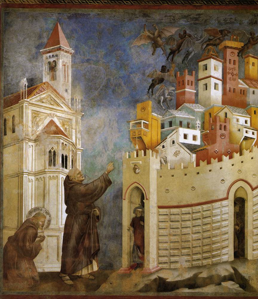 Malen lernen, Giottos Bildraum durch blaue Farbe im Mittelalter